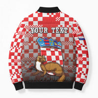 Personalized Croatia Bomber Puffer Jacket Kuna Zlatica With Symbol - Wonder Print Shop
