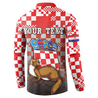 Personalized Croatia Button Sweatshirt Kuna Zlatica With Symbol - Wonder Print Shop