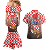 Personalized Croatia Couples Matching Mermaid Dress and Hawaiian Shirt Kuna Zlatica With Symbol - Wonder Print Shop