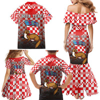 Personalized Croatia Family Matching Mermaid Dress and Hawaiian Shirt Kuna Zlatica With Symbol - Wonder Print Shop