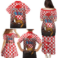 Personalized Croatia Family Matching Puletasi and Hawaiian Shirt Kuna Zlatica With Symbol - Wonder Print Shop