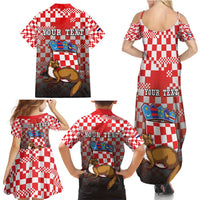 Personalized Croatia Family Matching Summer Maxi Dress and Hawaiian Shirt Kuna Zlatica With Symbol - Wonder Print Shop