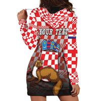 Personalized Croatia Hoodie Dress Kuna Zlatica With Symbol - Wonder Print Shop