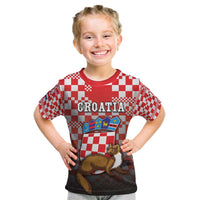 Personalized Croatia Kid T Shirt Kuna Zlatica With Symbol - Wonder Print Shop
