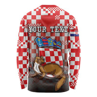 Personalized Croatia Long Sleeve Shirt Kuna Zlatica With Symbol - Wonder Print Shop