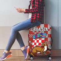 Croatia Luggage Cover Kuna Zlatica With Symbol - Wonder Print Shop