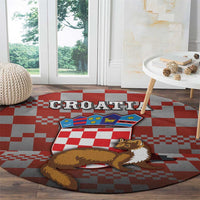 Croatia Round Carpet Kuna Zlatica With Symbol - Wonder Print Shop
