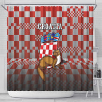 Croatia Shower Curtain Kuna Zlatica With Symbol - Wonder Print Shop