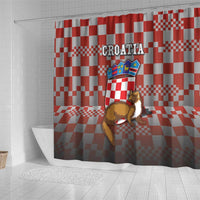 Croatia Shower Curtain Kuna Zlatica With Symbol - Wonder Print Shop