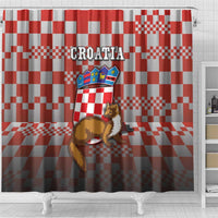 Croatia Shower Curtain Kuna Zlatica With Symbol - Wonder Print Shop