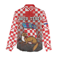 Personalized Croatia Women Casual Shirt Kuna Zlatica With Symbol - Wonder Print Shop