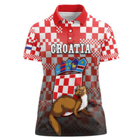Personalized Croatia Women Polo Shirt Kuna Zlatica With Symbol - Wonder Print Shop
