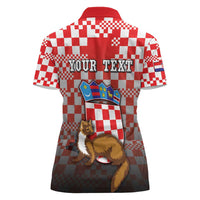 Personalized Croatia Women Polo Shirt Kuna Zlatica With Symbol - Wonder Print Shop