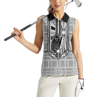 Mabuhay Philippines Festival Women Sleeveless Polo Shirt Philippine Eagle Sun Three Stars Barong Pattern