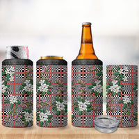 Red Binakol Motifs With Jasminum Sambac 4 in 1 Can Cooler Tumbler Mabuhay Philippines Festival