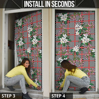 Red Binakol Motifs With Jasminum Sambac Door Cover Mabuhay Philippines Festival