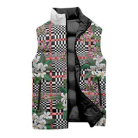 Red Binakol Motifs With Jasminum Sambac Sleeveless Puffer Jacket Mabuhay Philippines Festival
