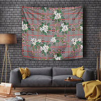 Red Binakol Motifs With Jasminum Sambac Tapestry Mabuhay Philippines Festival