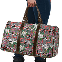 Red Binakol Motifs With Jasminum Sambac Travel Bag Mabuhay Philippines Festival