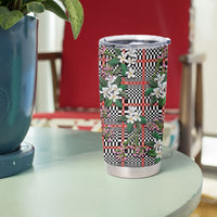 Red Binakol Motifs With Jasminum Sambac Tumbler Cup Mabuhay Philippines Festival