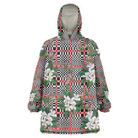 Red Binakol Motifs With Jasminum Sambac Wearable Blanket Hoodie Mabuhay Philippines Festival