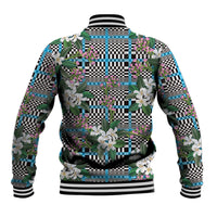 Blue Binakol Motifs With Jasminum Sambac Baseball Jacket Mabuhay Philippines Festival