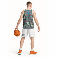 Blue Binakol Motifs With Jasminum Sambac Basketball Jersey Mabuhay Philippines Festival