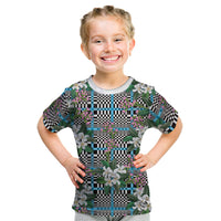 Blue Binakol Motifs With Jasminum Sambac Kid T Shirt Mabuhay Philippines Festival