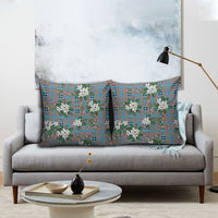 Blue Binakol Motifs With Jasminum Sambac Pillow Cover Mabuhay Philippines Festival