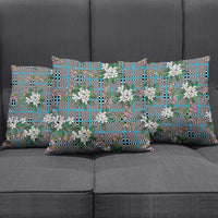 Blue Binakol Motifs With Jasminum Sambac Pillow Cover Mabuhay Philippines Festival