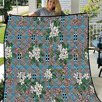 Blue Binakol Motifs With Jasminum Sambac Quilt Mabuhay Philippines Festival