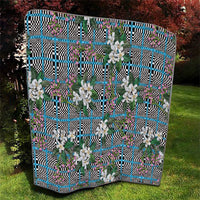 Blue Binakol Motifs With Jasminum Sambac Quilt Mabuhay Philippines Festival