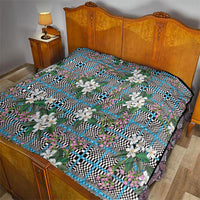Blue Binakol Motifs With Jasminum Sambac Quilt Mabuhay Philippines Festival
