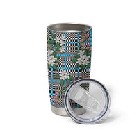 Blue Binakol Motifs With Jasminum Sambac Tumbler Cup Mabuhay Philippines Festival