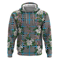 Blue Binakol Motifs With Jasminum Sambac Zip Hoodie Mabuhay Philippines Festival