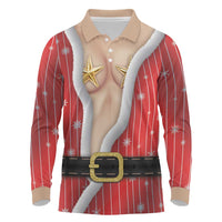 Christmas Costume Long Sleeve Polo Shirt Sexy Mrs Claus - Wonder Print Shop