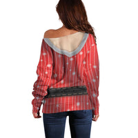 Christmas Costume Off Shoulder Sweater Sexy Mrs Claus - Wonder Print Shop