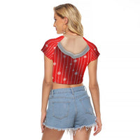 Christmas Costume Raglan Cropped T Shirt Sexy Mrs Claus - Wonder Print Shop