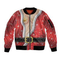 Christmas Costume Sleeve Zip Bomber Jacket Sexy Mrs Claus - Wonder Print Shop