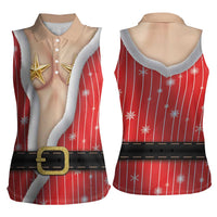 Christmas Costume Women Sleeveless Polo Shirt Sexy Mrs Claus - Wonder Print Shop