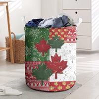 Canada Christmas Laundry Basket Maple Leaves Patchwork Style - Wonder Print Shop