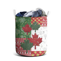 Canada Christmas Laundry Basket Maple Leaves Patchwork Style - Wonder Print Shop
