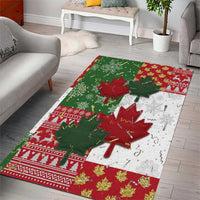 Canada Christmas Area Rug Maple Leaves Patchwork Style - Wonder Print Shop
