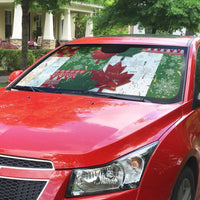 Canada Christmas Auto Sun Shade Maple Leaves Patchwork Style - Wonder Print Shop