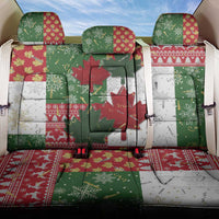 Canada Christmas Back Car Seat Cover Maple Leaves Patchwork Style - Wonder Print Shop