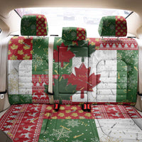 Canada Christmas Back Car Seat Cover Maple Leaves Patchwork Style - Wonder Print Shop
