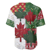 Canada Christmas Baseball Jersey Maple Leaves Patchwork Style - Wonder Print Shop