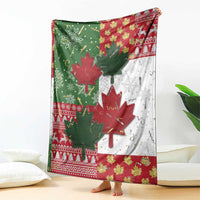 Canada Christmas Blanket Maple Leaves Patchwork Style - Wonder Print Shop