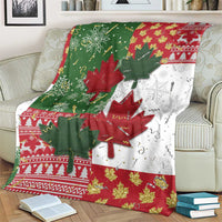 Canada Christmas Blanket Maple Leaves Patchwork Style - Wonder Print Shop
