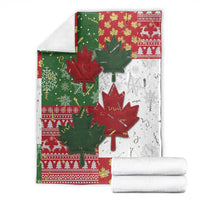 Canada Christmas Blanket Maple Leaves Patchwork Style - Wonder Print Shop